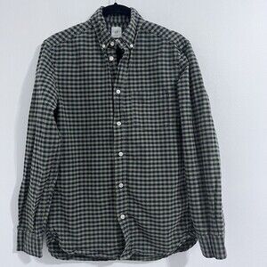 H&M L.O.G.O Plaid Button Up Shirt Size XS Green/ Black  Regular Fit Long Sleeve